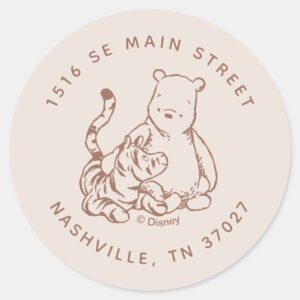 Classic Pooh Tigger Baby Shower Classic Round Sticker