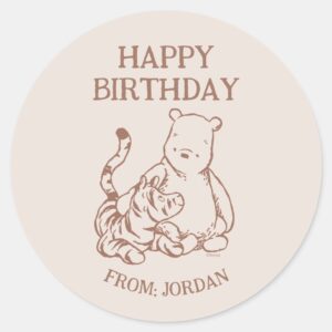 Classic_Pooh_&_Tigger___Happy_Birthday_Classic_Classic_Round_Sticker_1 Classic Pooh Tigger Happy Birthday Classic Classic Round Sticker