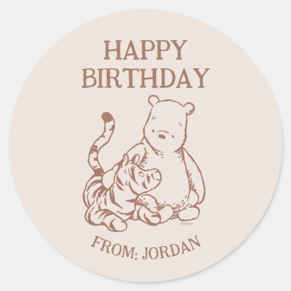 Classic_Pooh_&_Tigger___Happy_Birthday_Classic_Classic_Round_Sticker_1 Classic Pooh Tigger Happy Birthday Classic Classic Round Sticker