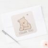Classic_Pooh___Birthday_Thank_You_Square_Sticker_3 Classic Pooh Birthday Thank You Square Sticker