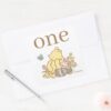 Classic_Pooh_and_Piglet_First_Birthday_Square_Sticker_3 Classic Pooh And Piglet First Birthday Square Sticker
