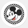 Classic_Retro_Mickey_Mouse_Checkered_Classic_Round_Sticker_1 Classic Retro Mickey Mouse Checkered Classic Round Sticker