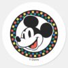 Classic_Retro_Mickey_Mouse_Colorful_Checkered_Classic_Round_Sticker_1 Classic Retro Mickey Mouse Colorful Checkered Classic Round Sticker