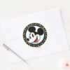 Classic_Retro_Mickey_Mouse_Colorful_Checkered_Classic_Round_Sticker_3 Classic Retro Mickey Mouse Colorful Checkered Classic Round Sticker
