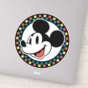 Classic_Retro_Mickey_Mouse_Colorful_Checkered_Sticker_1 Classic Retro Mickey Mouse Colorful Checkered Sticker