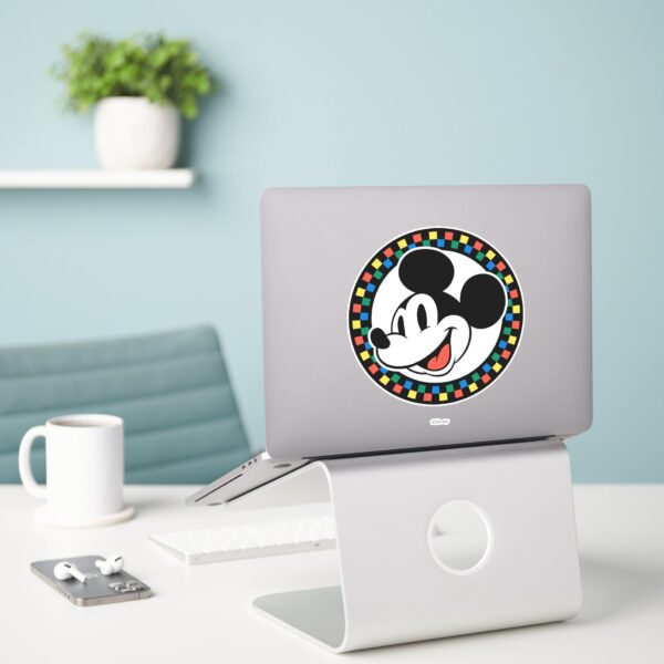 Classic_Retro_Mickey_Mouse_Colorful_Checkered_Sticker_3 Classic Retro Mickey Mouse Colorful Checkered Sticker