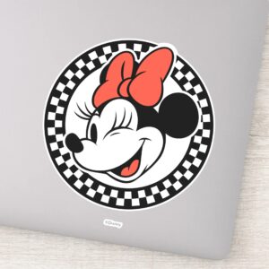 Classic_Retro_Minnie_Mouse_Checkered_Sticker_1 Classic Retro Minnie Mouse Checkered Sticker
