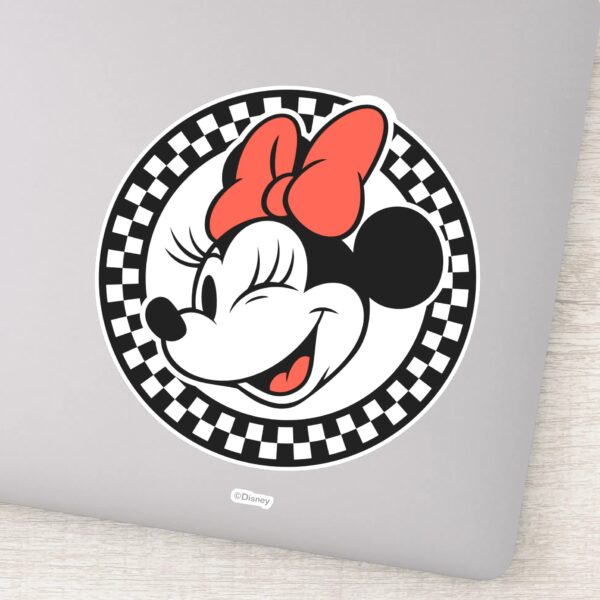 Classic_Retro_Minnie_Mouse_Checkered_Sticker_1 Classic Retro Minnie Mouse Checkered Sticker