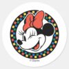 Classic_Retro_Minnie_Mouse_Colored_Checkered_Classic_Round_Sticker_1 Classic Retro Minnie Mouse Colored Checkered Classic Round Sticker