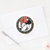 Classic_Retro_Minnie_Mouse_Colored_Checkered_Classic_Round_Sticker_3 Classic Retro Minnie Mouse Colored Checkered Classic Round Sticker