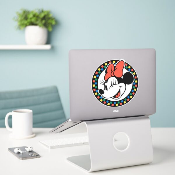 Classic_Retro_Minnie_Mouse_Colored_Checkered_Sticker_3 Classic Retro Minnie Mouse Colored Checkered Sticker