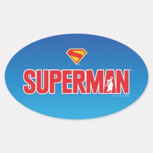 Classic Superman Bold Logo Oval Sticker