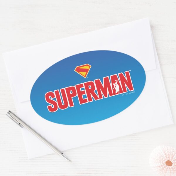 Classic_Superman_Bold_Logo_Oval_Sticker_3 Classic Superman Bold Logo Oval Sticker