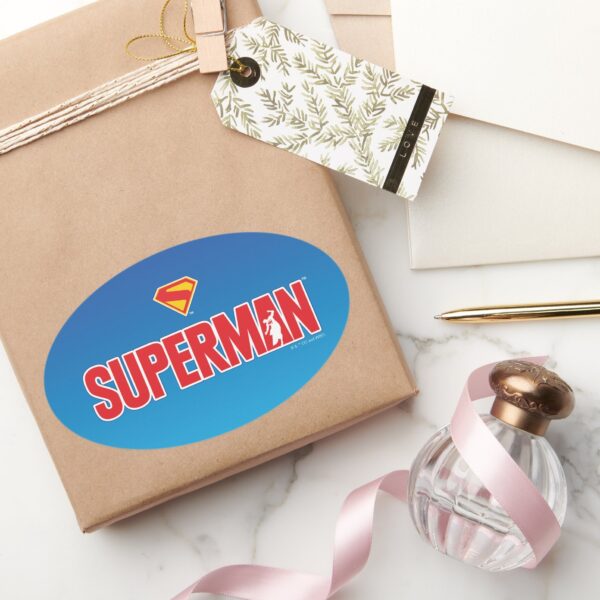 Classic_Superman_Bold_Logo_Oval_Sticker_5 Classic Superman Bold Logo Oval Sticker