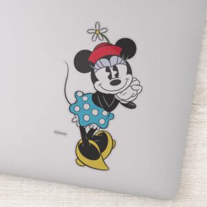 Classic_Vintage_Minnie_Mouse_Retro_Flower_Hat_Sticker_1 Classic Vintage Minnie Mouse Retro Flower Hat Sticker