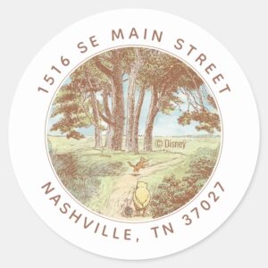 Classic_Winnie_the_Pooh_100_Acre_Wood___Address_Classic_Round_Sticker_1 Classic Winnie The Pooh 100 Acre Wood Address Classic Round Sticker