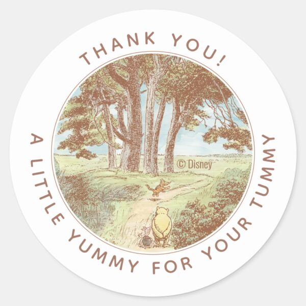 Classic_Winnie_the_Pooh_100_Acre_Wood___Treat_Classic_Round_Sticker_1 Classic Winnie The Pooh 100 Acre Wood Treat Classic Round Sticker