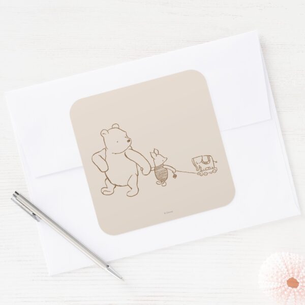 Classic_Winnie_the_Pooh_and_Piglet_Square_Sticker_3 Classic Winnie The Pooh And Piglet Square Sticker