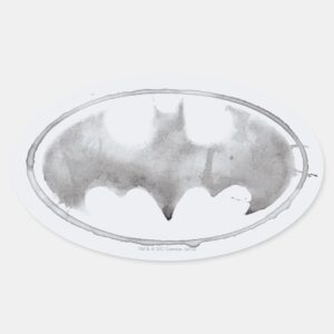 Coffee Bat Symbol Gray Oval Sticker