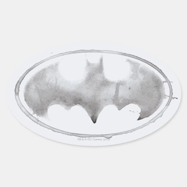 Coffee Bat Symbol Gray Oval Sticker