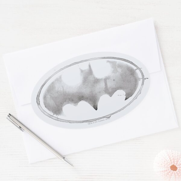 Coffee Bat Symbol Gray Oval Sticker