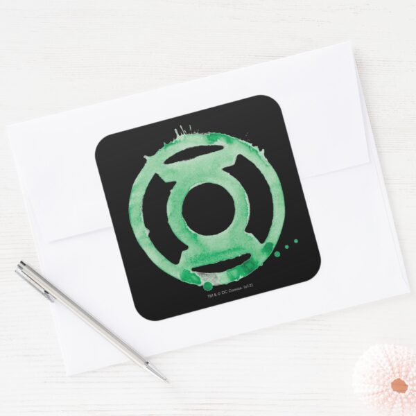 Coffee Lantern Symbol Green Square Sticker
