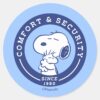 Comfort_&_Security___Snoopy_&_Woodstock_Hug_Classic_Round_Sticker_1 Comfort Security Snoopy Woodstock Hug Classic Round Sticker