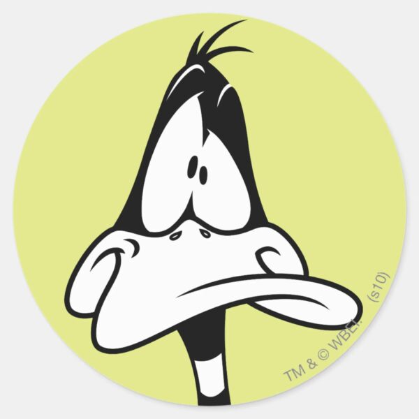 Confused_DAFFY_DUCK™_Face_Classic_Round_Sticker_1 Confused DAFFY DUCK™ Face Classic Round Sticker