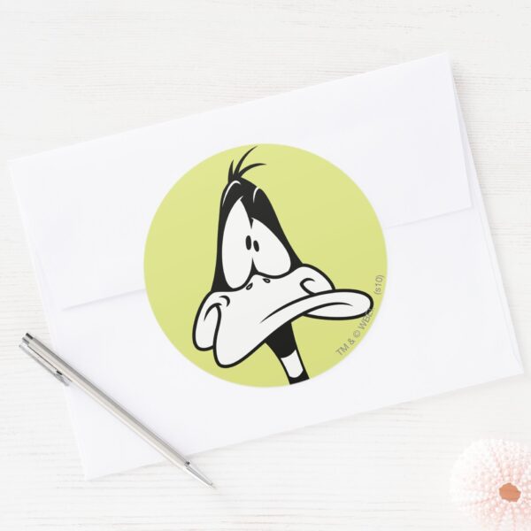 Confused_DAFFY_DUCK™_Face_Classic_Round_Sticker_3 Confused DAFFY DUCK™ Face Classic Round Sticker