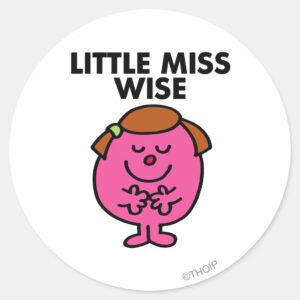 Contemplative Little Miss Wise Classic Round Sticker