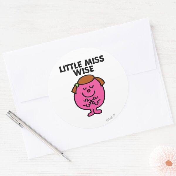 Contemplative_Little_Miss_Wise_Classic_Round_Sticker_3 Contemplative Little Miss Wise Classic Round Sticker