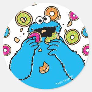 Cookie_MonsterDonut_Destroyer_Classic_Round_Sticker_1 Cookie MonsterDonut Destroyer Classic Round Sticker