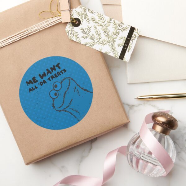 Cookie_Monster_-_All_'Da_Treats!_Classic_Round_Sticker_5 Cookie Monster All Da Treats Classic Round Sticker