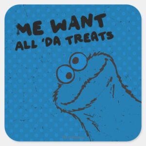 Cookie Monster All Da Treats Square Sticker