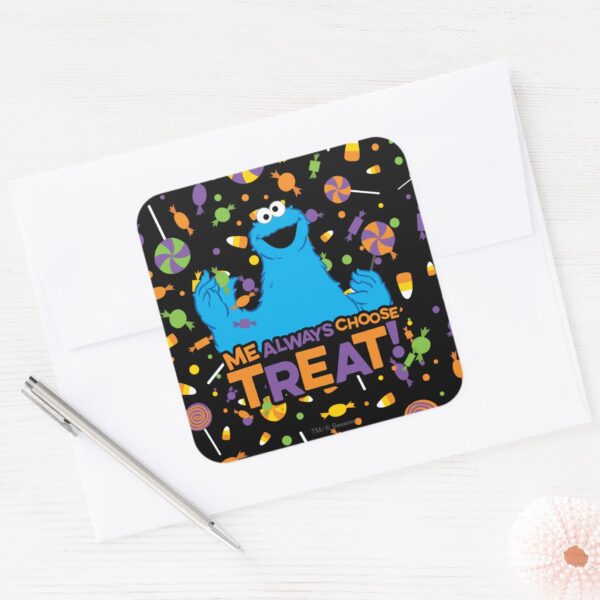 Cookie_Monster_-_Me_Always_Choose_Treat_Square_Sticker_3 Cookie Monster Me Always Choose Treat Square Sticker