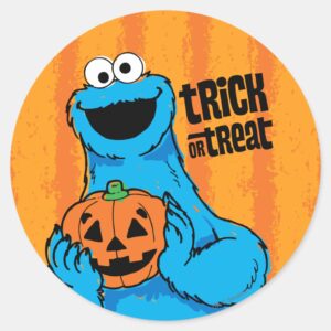 Cookie Monster Trick Or Treat Classic Round Sticker