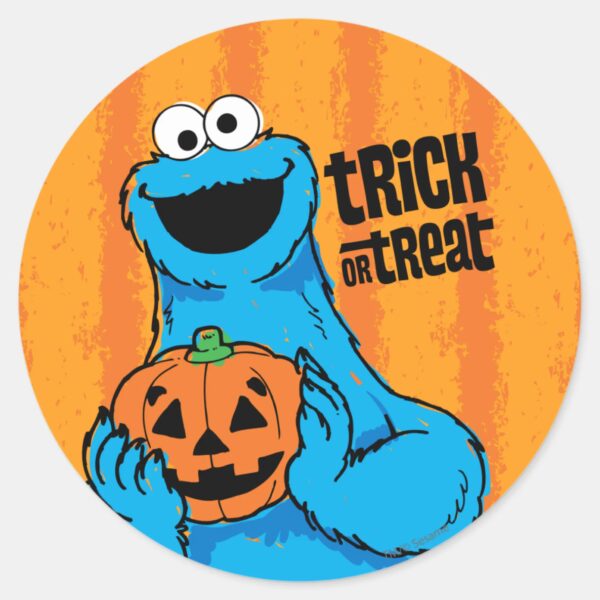 Cookie_Monster_-_Trick_Or_Treat_Classic_Round_Sticker_1 Cookie Monster Trick Or Treat Classic Round Sticker