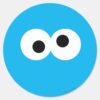 Cookie_Monster_Big_Face_Classic_Round_Sticker_1 Cookie Monster Big Face Classic Round Sticker