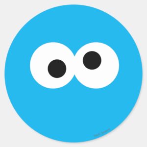 Cookie_Monster_Big_Face_Classic_Round_Sticker_1 Cookie Monster Big Face Classic Round Sticker