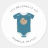 Cookie_Monster_Bodysuit_Baby_Shower_Address_Classic_Round_Sticker_1 Cookie Monster Bodysuit Baby Shower Address Classic Round Sticker
