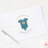 Cookie_Monster_Bodysuit_Baby_Shower_Address_Classic_Round_Sticker_3 Cookie Monster Bodysuit Baby Shower Address Classic Round Sticker