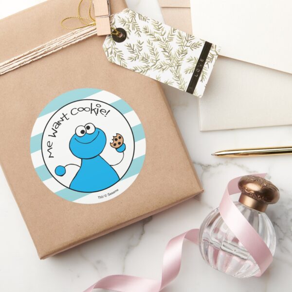 Cookie_Monster_Doodley_Graphic_Classic_Round_Sticker_5 Cookie Monster Doodley Graphic Classic Round Sticker