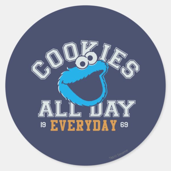 Cookie_Monster_Everyday_Classic_Round_Sticker_1 Cookie Monster Everyday Classic Round Sticker