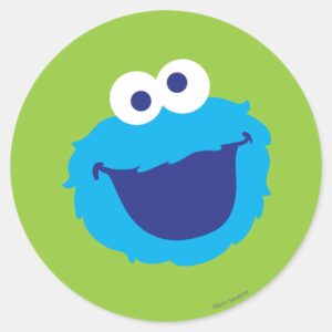 Cookie Monster Face Classic Round Sticker