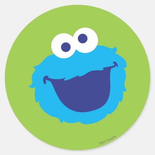 Cookie_Monster_Face_Classic_Round_Sticker_1 Cookie Monster Face Classic Round Sticker