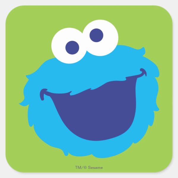 Cookie_Monster_Face_Square_Sticker_1 Cookie Monster Face Square Sticker