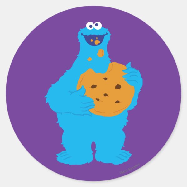 Cookie_Monster_Graphic_Classic_Round_Sticker_1 Cookie Monster Graphic Classic Round Sticker
