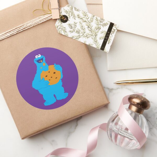 Cookie_Monster_Graphic_Classic_Round_Sticker_5 Cookie Monster Graphic Classic Round Sticker