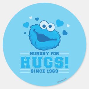 Cookie Monster Hugs Classic Round Sticker