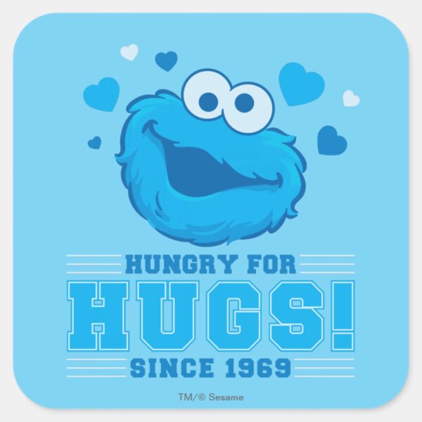 Cookie_Monster_Hugs_Square_Sticker_1 Cookie Monster Hugs Square Sticker